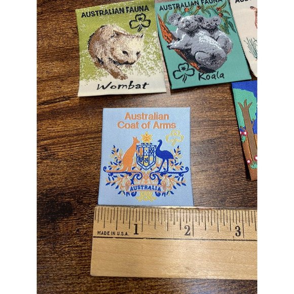 Girl Guides Australia Camping Australian Fauna Coat of Arms Ribbon Patch LOT 5 - Picture 4 of 6